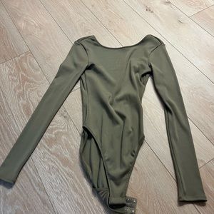 Anine Bing Olive Long Sleeve Bodysuit